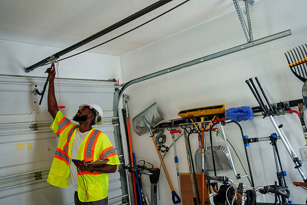 Professional Garage Door Installation technician working in New Milford, IL